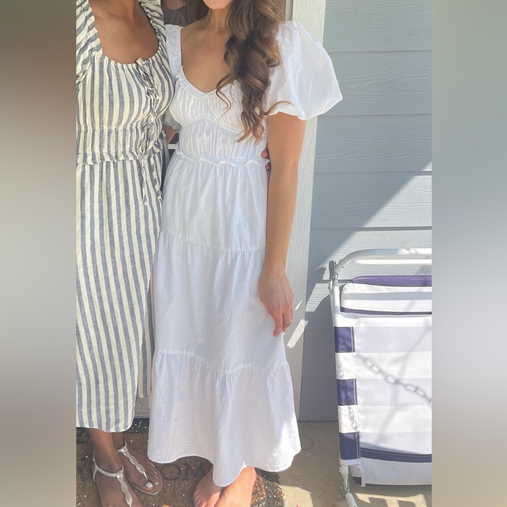 Rahi White Poplin Midi dress